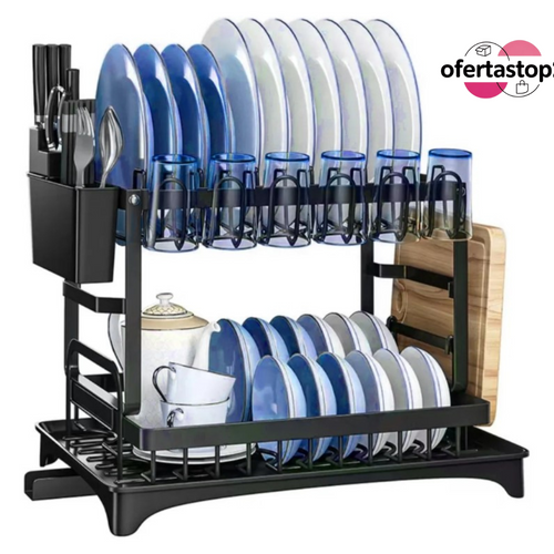 Escurridor De Platos Negro 2 Nivele