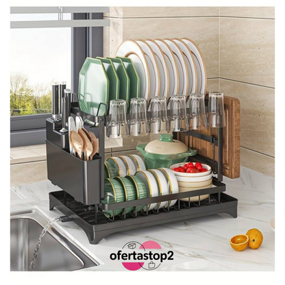 Escurridor De Platos Negro 2 Nivele