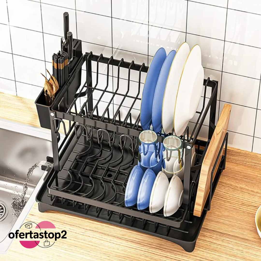 Escurridor De Platos Negro 2 Nivele